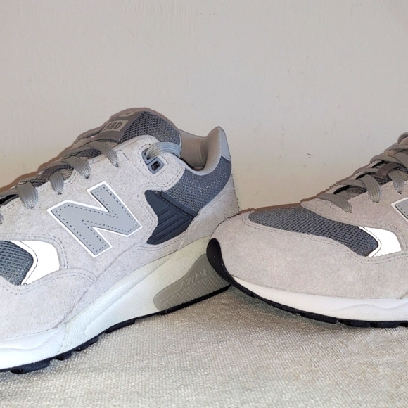 New Balance 580 Raincloud Grey/White Suede & Mesh Sneakers - Men's Size 13 - Picture 1 of 13